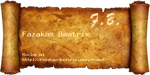 Fazakas Beatrix névjegykártya