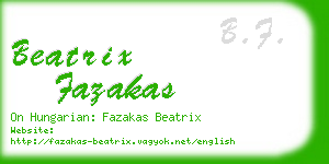 beatrix fazakas business card
